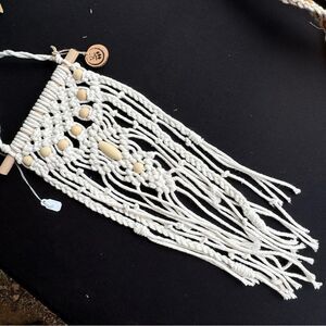 Handmade Macrame Wall Hanging with Wooden Beads